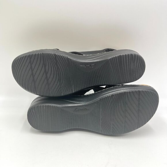 8.5N 8.5 NARROW WIDTH Clarks Womens Black Comfort Sandals Shoes. - Picture 9 of 14